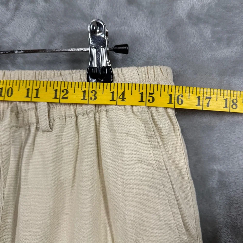 SAILWIND Linen Blend Pants Mens 34 Beige Drawstring Beach Casual Resortwear